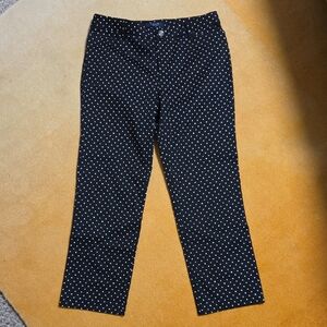Chaps Womens Size 6 Pants Black Polka Dots